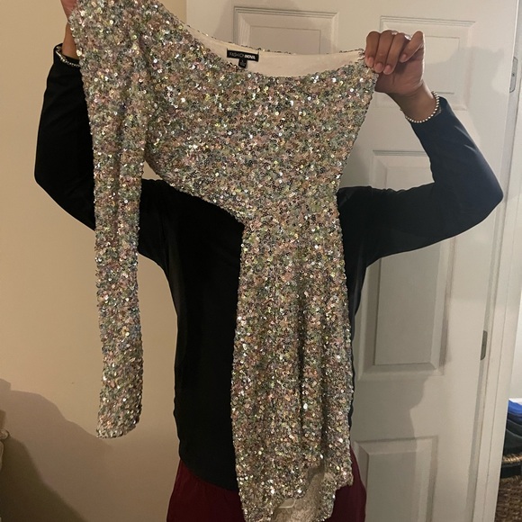 One shoulder seaQuest multicolored cocktail dress - Picture 5 of 5